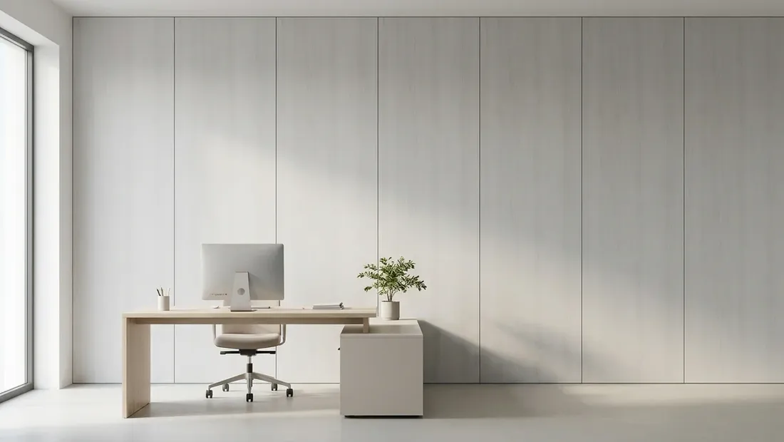 STRAMA ultraleichte Paneele · Modulpavillon im Dekor White Pine PAP LI (Visualisierung)